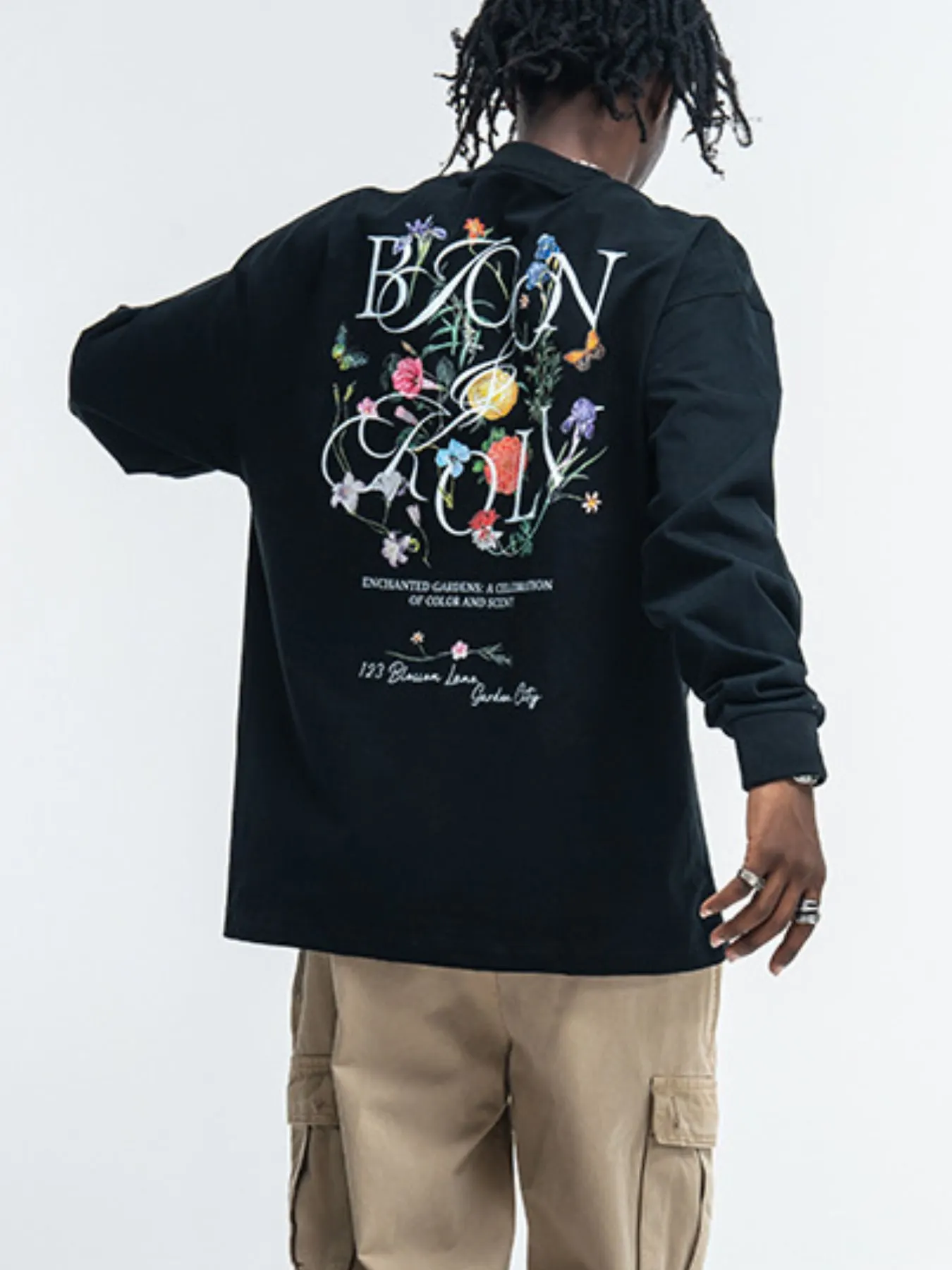 Men's Oversized Graphic Long Sleeve T-Shirt
