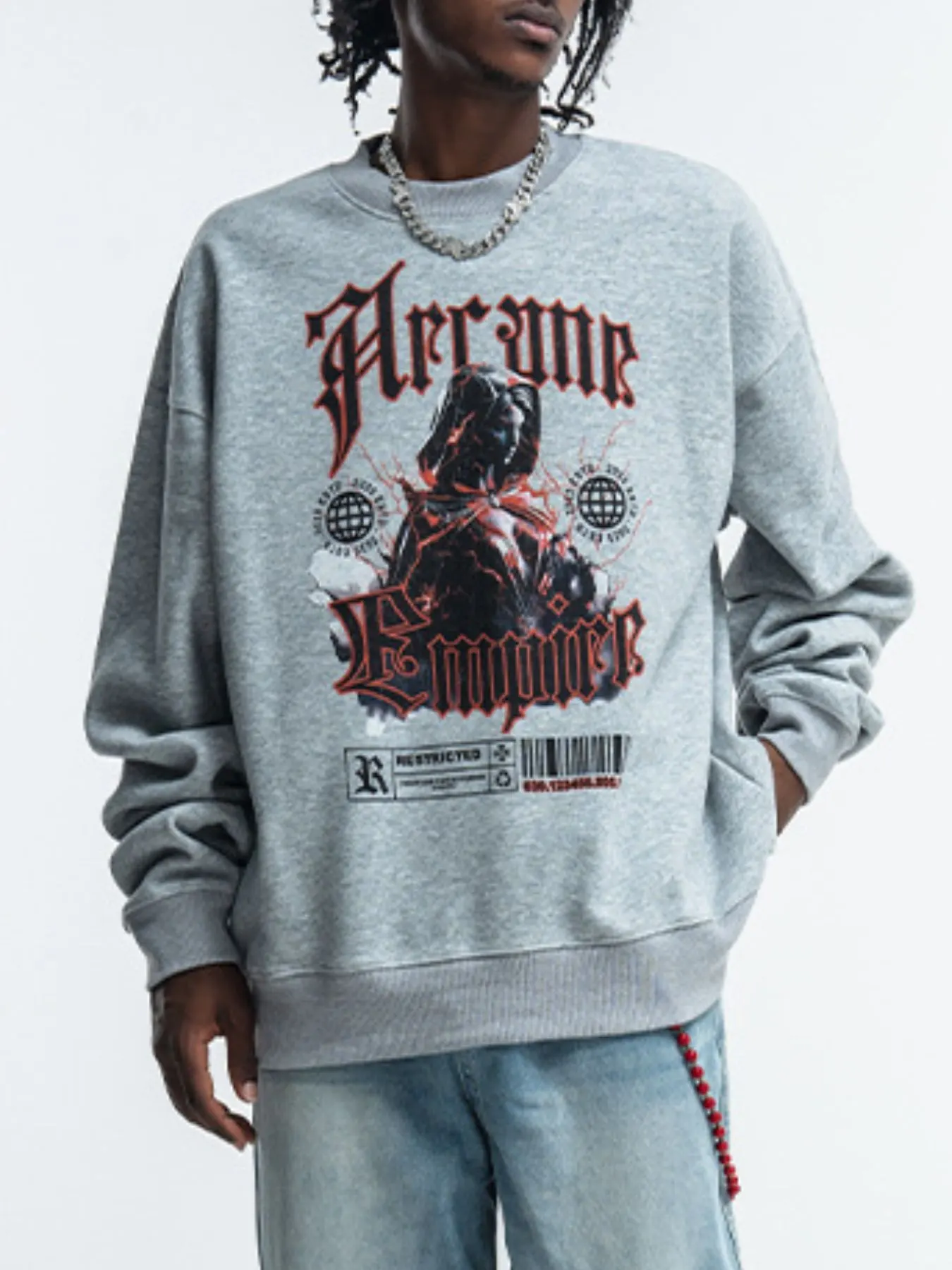 Men's Gothic Graphic Crewneck Sweatshirt